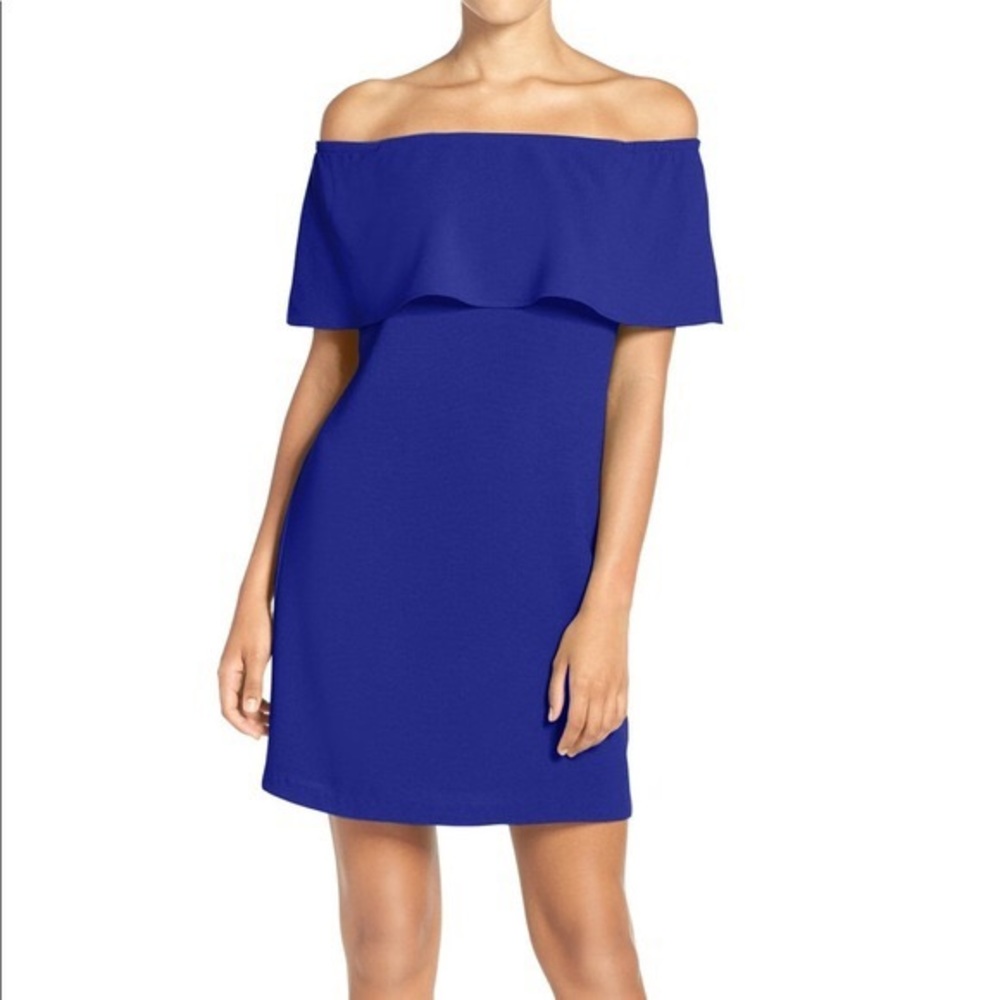 Charles Henry Off the Shoulder Dress | Cobalt Blue